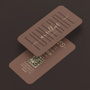 Tarjeta De Visita Funeraria Minimalista Cementerio Marrón
