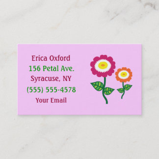 Tarjeta De Visita Funky Art Flower Business Cards