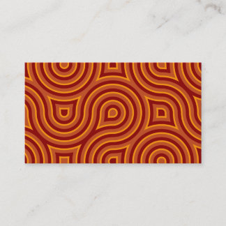 Tarjeta De Visita Funky Círculo Salvaje Seamless Pattern Naranja