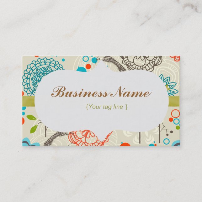 Tarjeta De Visita Funky Floral Business Card (Anverso)