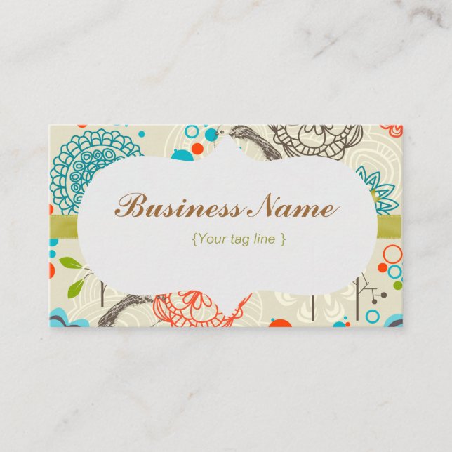 Tarjeta De Visita Funky Floral Business Card (Anverso)