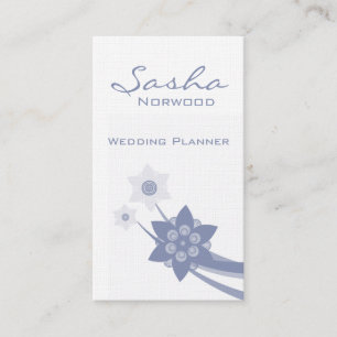 Tarjeta De Visita Funky Floral Business Card, Serene Blue