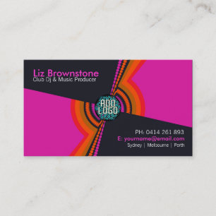 Tarjeta De Visita Funky House DJ Pink Black Business Card