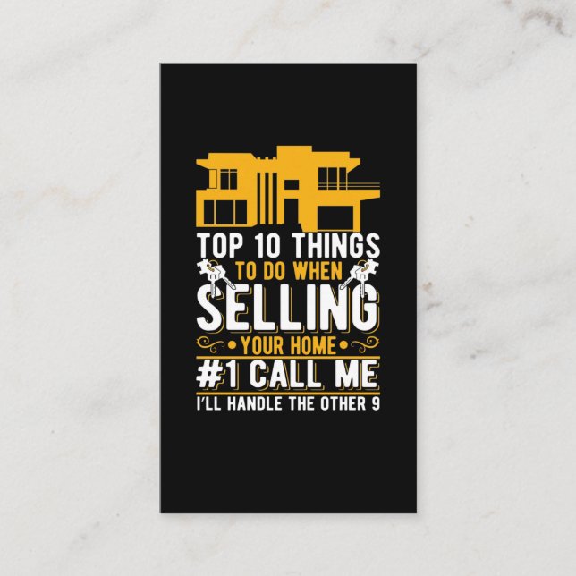 Tarjeta De Visita Funny Agente Inmobiliario Humor Property Broker (Anverso)