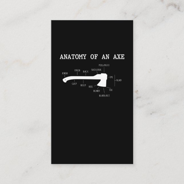 Tarjeta De Visita Funny Ax Lanzando Anatomía Hatchet Lumberjack (Anverso)