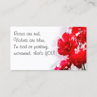 Tarjeta De Visita Funny Bad Parking Note