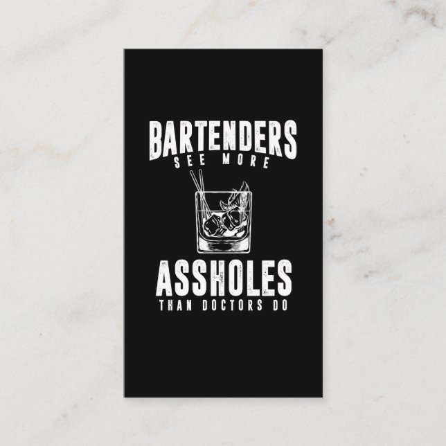 Tarjeta De Visita Funny Bartender Mezclador de Alcohol Chiste de Bar (Anverso)