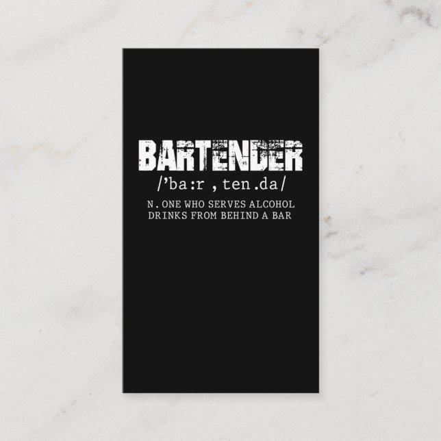 Tarjeta De Visita Funny Bartender Mezclador de Alcohol Chistes de Ba (Anverso)