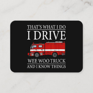 Tarjeta De Visita Funny bombero que es lo que hago que conduzco Wee