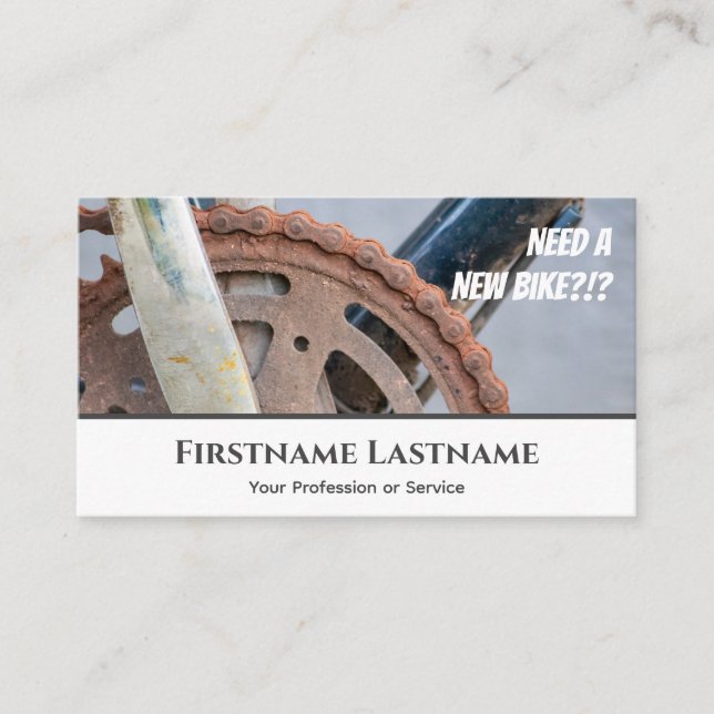 Tarjeta De Visita Funny cadena de bicicletas oxidada para las tienda (Anverso)