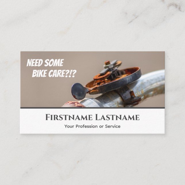 Tarjeta De Visita Funny campana de bicicleta oxidada para las tienda (Anverso)