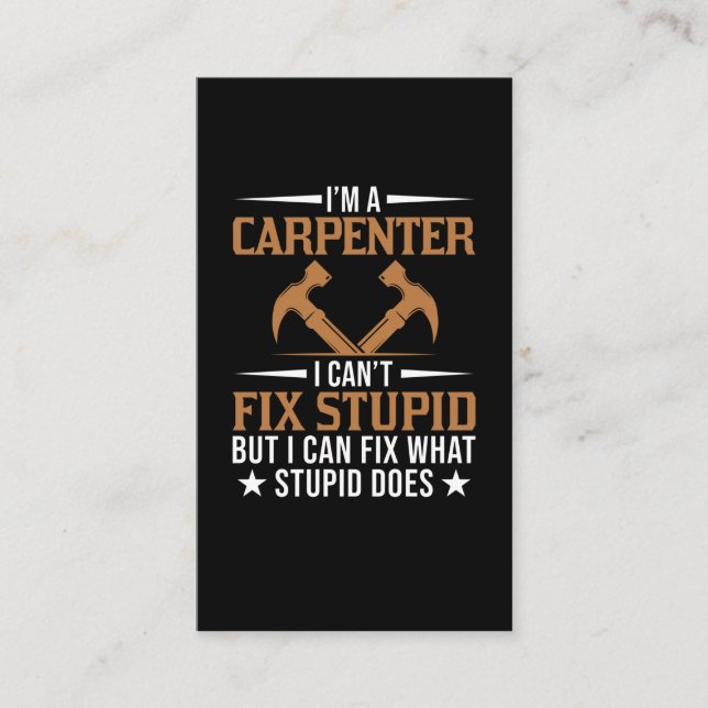 Tarjeta De Visita Funny Carpenter Dad Woodworking Husband Craftsman (Anverso)