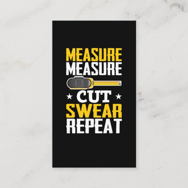 Tarjeta De Visita Funny Carpenter Woodwork Chiste Handyman (Anverso)