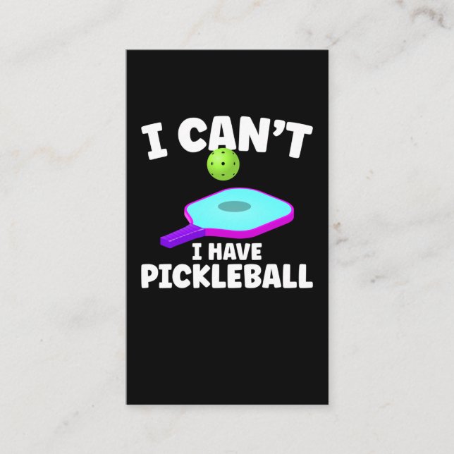 Tarjeta De Visita Funny Chiste de Entrenamiento de Pickleball (Anverso)