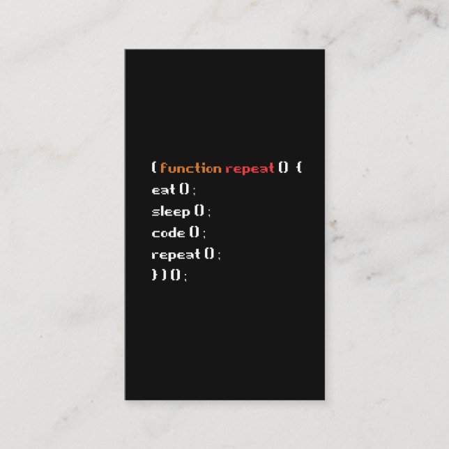 Tarjeta De Visita Funny Computer Science Coder Programmer (Función) (Anverso)