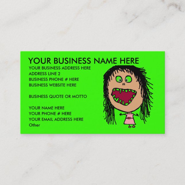 Tarjeta De Visita Funny Dentist Business Card (Anverso)