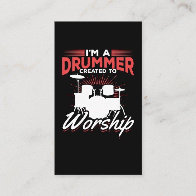 Tarjeta De Visita Funny Drummer Cita Drum Set (Anverso)