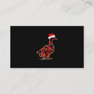 Tarjeta De Visita Funny Duck Navidades Light Red Plaid Matando