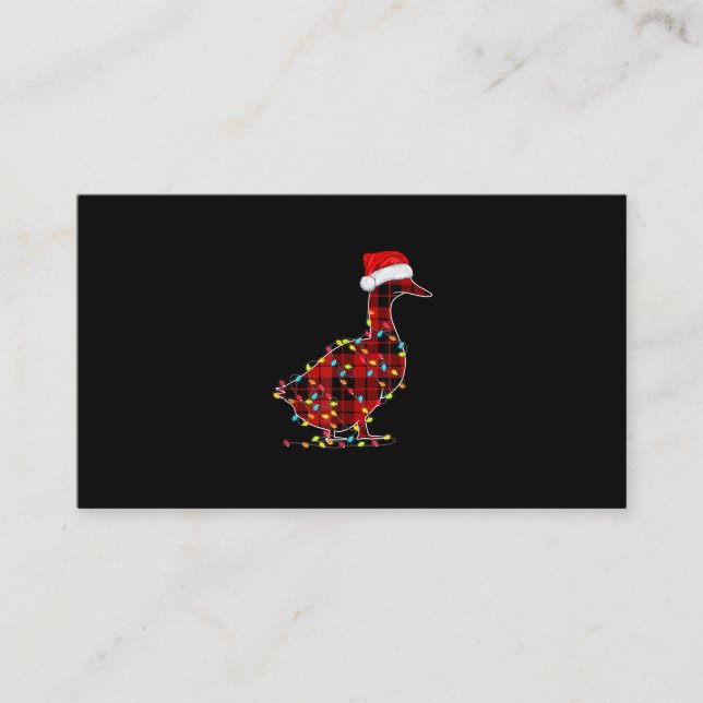 Tarjeta De Visita Funny Duck Navidades Light Red Plaid Matando (Anverso)