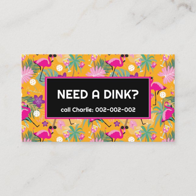 Tarjeta De Visita Funny Entrenador de Dinking Pickleball (Anverso)