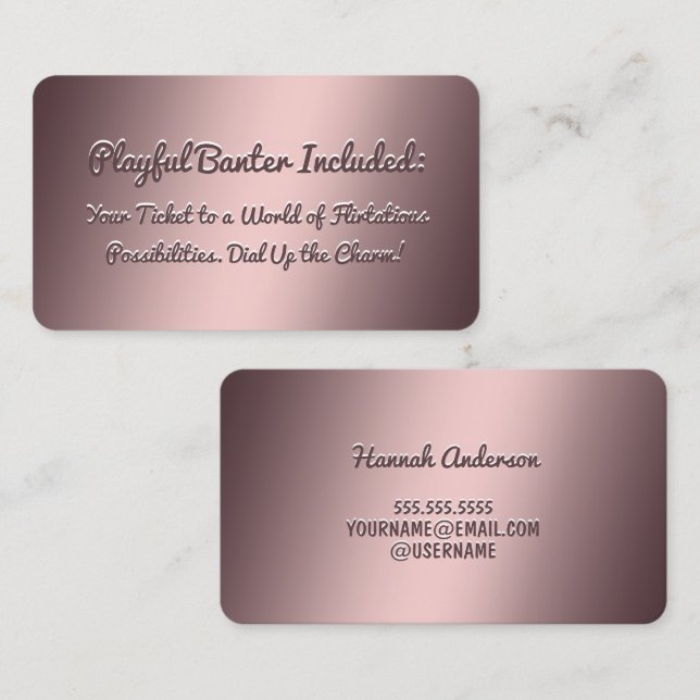 Tarjeta De Visita Funny Flirting Business Card (Anverso / Reverso)