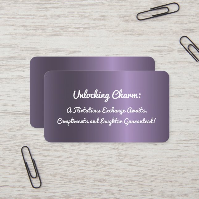 Tarjeta De Visita Funny Flirting Business Card (Anverso/Reverso In Situ)