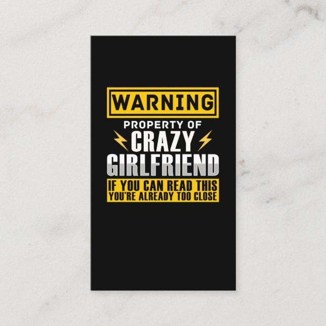 Tarjeta De Visita Funny Girlfriend Propiedad Witty Boyfriend (Anverso)