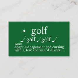 Tarjeta De Visita Funny Golf Instructor  Anger  Management on Green 