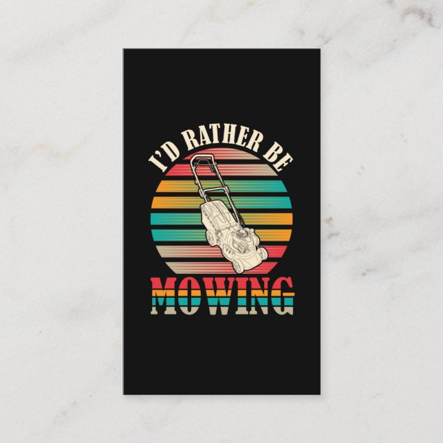 Tarjeta De Visita Funny Janitor Lawn Mowing Landscaper (Anverso)