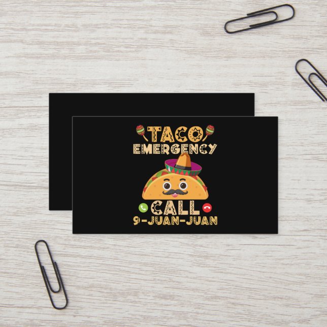Tarjeta De Visita Funny llamada de emergencia taco Cinco de Mayo mex (Anverso/Reverso In Situ)