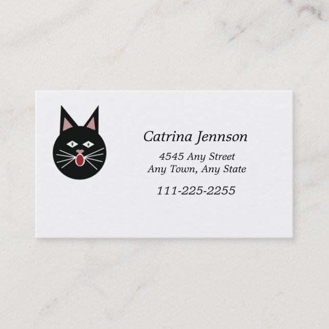 Tarjeta De Visita Funny Meowing Cat Business Card (Anverso)