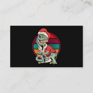 Tarjeta De Visita Funny Merry Xm Navidades de dinosaurios de TRex Sa