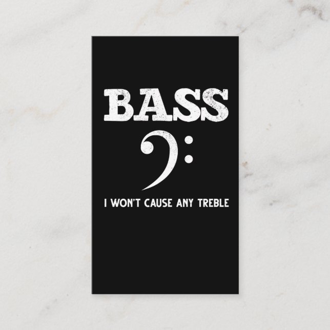 Tarjeta De Visita Funny Musical Treble Bass Player (Anverso)