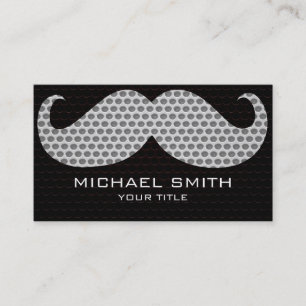 Tarjeta De Visita Funny Mustache Metalizado Hole