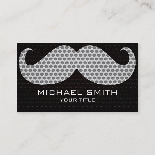 Tarjeta De Visita Funny Mustache Metalizado Hole (Anverso)
