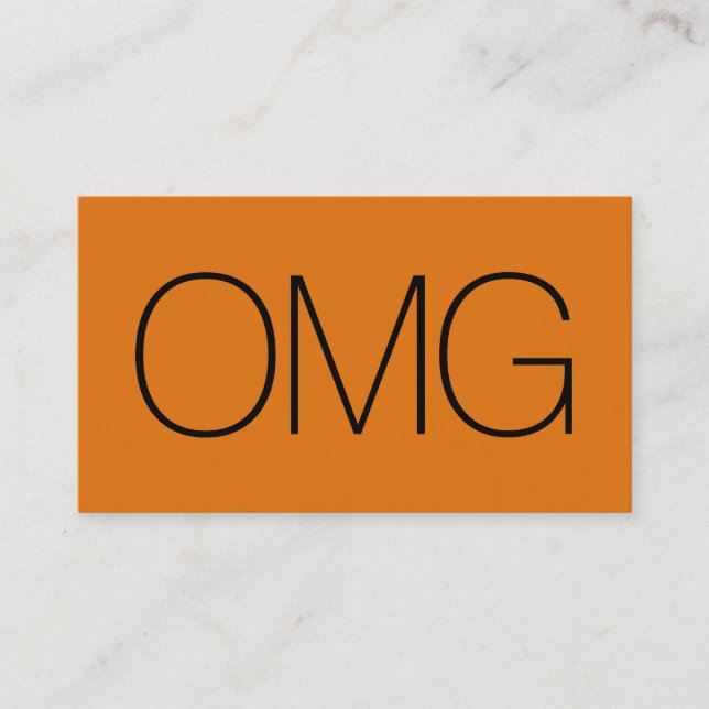Tarjeta De Visita Funny OMG Naranja audaz joven adulto joven (Anverso)