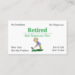 Tarjeta De Visita Funny Out Business Retirement Man Golfing<br><div class="desc">Un Personalizado Gracioso Fuera De La Tarjeta De Negocios De Jubilación.</div>