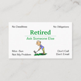 Tarjeta De Visita Funny Out Business Retirement Man Golfing
