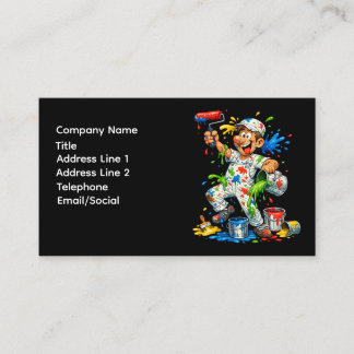 Tarjeta De Visita Funny Painter Cartoon Painter Business Card