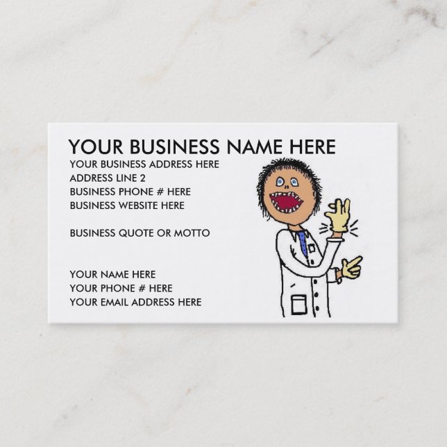Tarjeta De Visita Funny Pediatra Business Card (Anverso)