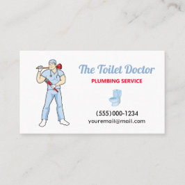 Tarjeta De Visita Funny Plumbing Service Médico Contractor