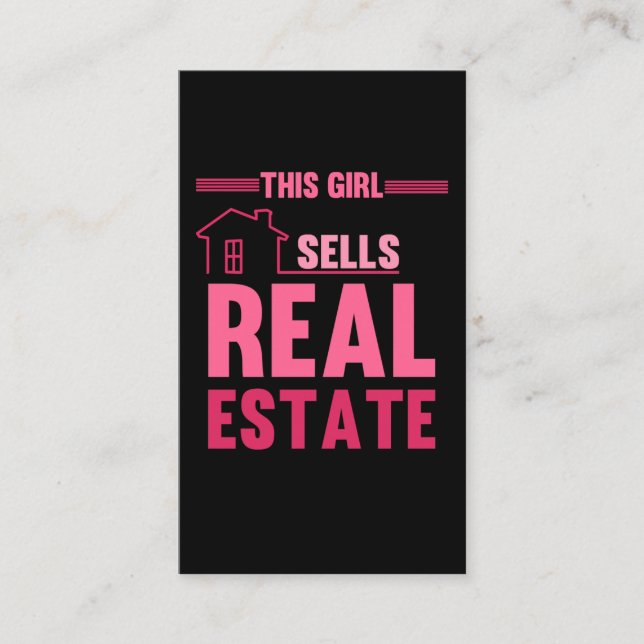 Tarjeta De Visita Funny Property Investor Chica Real Estate Agent (Anverso)
