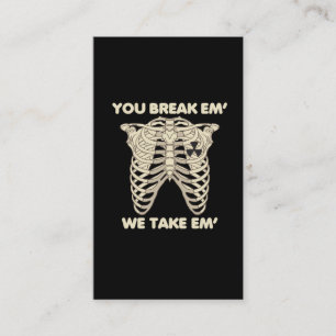Tarjeta De Visita Funny Radiology Xray Skeleton Rad Technologist