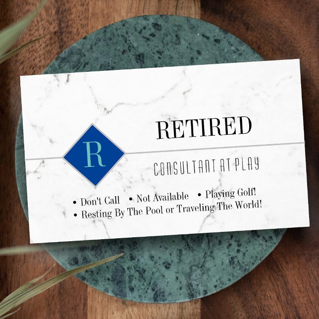 Tarjeta De Visita Funny Retirado, Mármol Blanco, Mordaza de la profe (Subido por el creador)