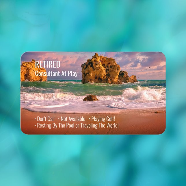 Tarjeta De Visita Funny Retirado, Sunset Ocean, DIY Profesora Gag (Subido por el creador)