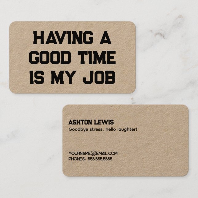Tarjeta De Visita Funny Retirement Kraft Business Card (Anverso / Reverso)