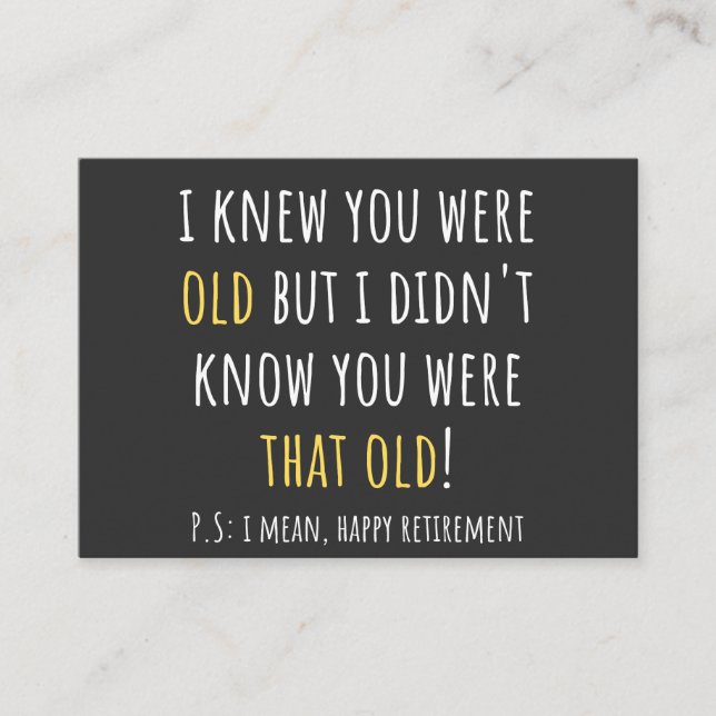 Tarjeta De Visita funny retirement, retired, retired teacher, retire (Anverso)