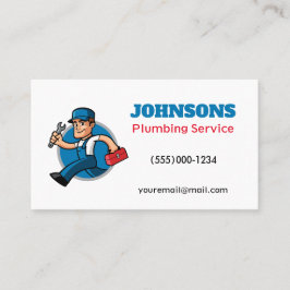 Tarjeta De Visita Funny Running Plumbing Contractor Plumbing Service