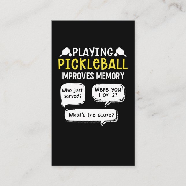 Tarjeta De Visita Funny Sports Pickleball Player (Anverso)