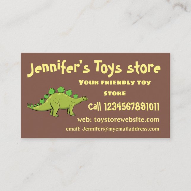 Tarjeta De Visita Funny stegosaurus dinosaur personalizado (Anverso)